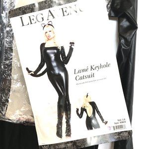 Leg Avenue Poly Spandex Shiny Keyhole Catsuit  Large  NWT NOS
